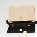 Salvatore Ferragamo Vala Hand Bag Satin Beige Gold Auth BA2675-10