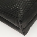 BALLY Quilted Tote Bag Leather Black Gold Auth BA2680-15
