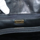 BALLY Quilted Tote Bag Leather Black Gold Auth BA2680-11