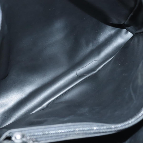 BALLY Quilted Tote Bag Leather Black Gold Auth BA2680