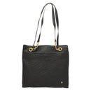 BALLY Quilted Tote Bag Leather Black Gold Auth BA2680-2