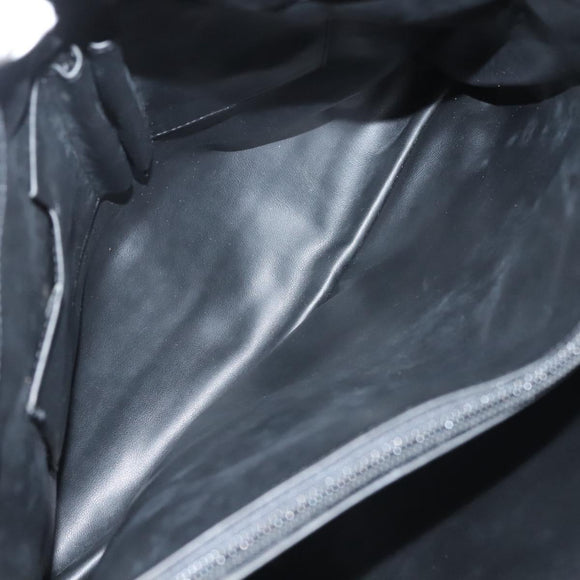 BALLY Quilted Tote Bag Leather Black Gold Auth BA2680