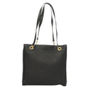 BALLY Quilted Tote Bag Leather Black Gold Auth BA2680-3