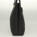 BALLY Quilted Tote Bag Leather Black Gold Auth BA2680-5