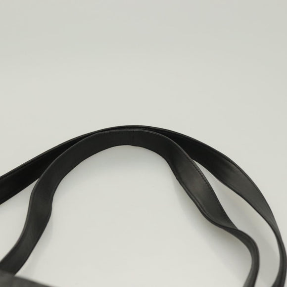 BALLY Quilted Tote Bag Leather Black Gold Auth BA2680