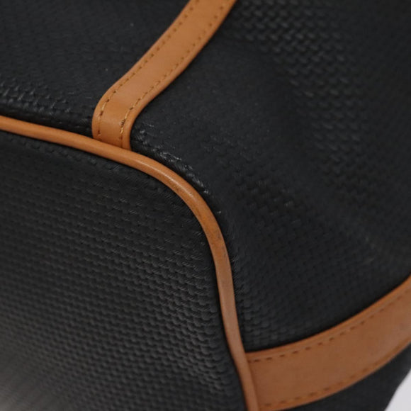 SAINT LAURENT Shoulder Bag Coated Canvas Black Brown gold Auth BA2681