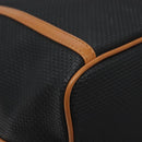 SAINT LAURENT Shoulder Bag Coated Canvas Black Brown gold Auth BA2681-16