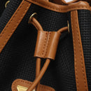 SAINT LAURENT Shoulder Bag Coated Canvas Black Brown gold Auth BA2681-10