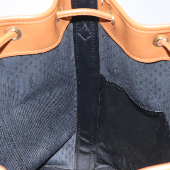 SAINT LAURENT Shoulder Bag Coated Canvas Black Brown gold Auth BA2681