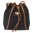 SAINT LAURENT Shoulder Bag Coated Canvas Black Brown gold Auth BA2681-13