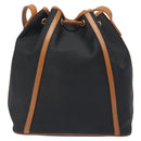 SAINT LAURENT Shoulder Bag Coated Canvas Black Brown gold Auth BA2681-2