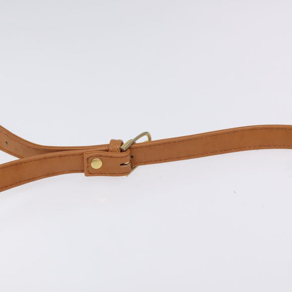 SAINT LAURENT Shoulder Bag Coated Canvas Black Brown gold Auth BA2681