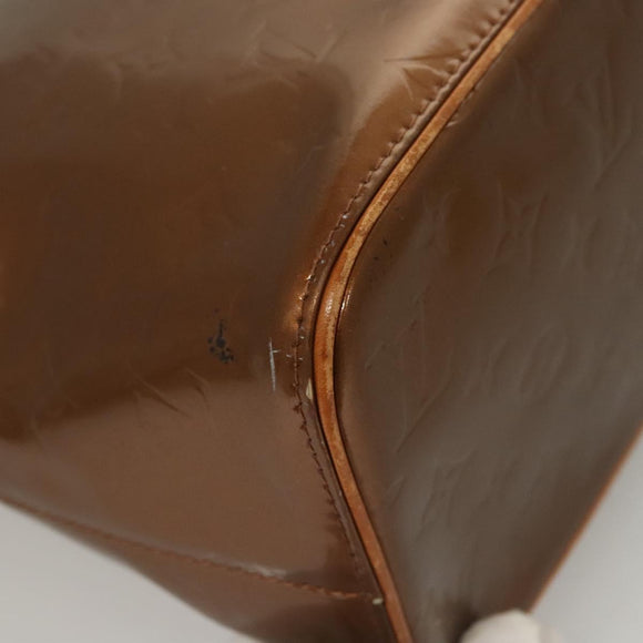 LOUIS VUITTON Monogram Vernis Houston Hand Bag Bronze M91122 LV Auth BA2687