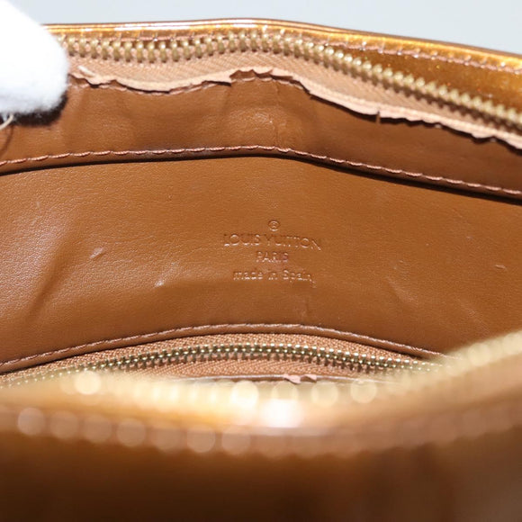 LOUIS VUITTON Monogram Vernis Houston Hand Bag Bronze M91122 LV Auth BA2687