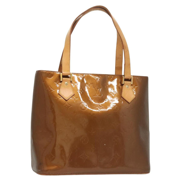 LOUIS VUITTON Monogram Vernis Houston Hand Bag Bronze M91122 LV Auth BA2687