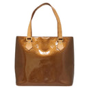 LOUIS VUITTON Monogram Vernis Houston Hand Bag Bronze M91122 LV Auth BA2687-13