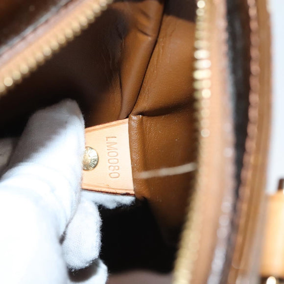 LOUIS VUITTON Monogram Vernis Houston Hand Bag Bronze M91122 LV Auth BA2687