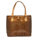 LOUIS VUITTON Monogram Vernis Houston Hand Bag Bronze M91122 LV Auth BA2687-2