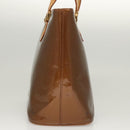 LOUIS VUITTON Monogram Vernis Houston Hand Bag Bronze M91122 LV Auth BA2687-4