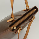 LOUIS VUITTON Monogram Vernis Houston Hand Bag Bronze M91122 LV Auth BA2687-6