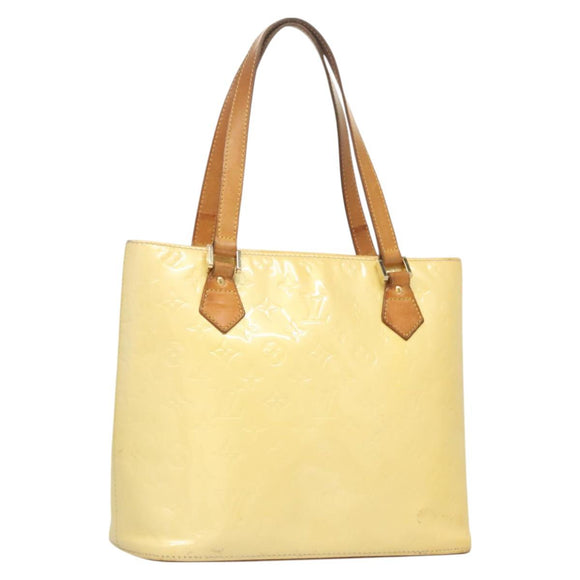 LOUIS VUITTON Monogram Vernis Houston Hand Bag Perle M91342 LV Auth BA2688