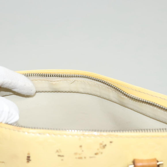 LOUIS VUITTON Monogram Vernis Houston Hand Bag Perle M91342 LV Auth BA2688