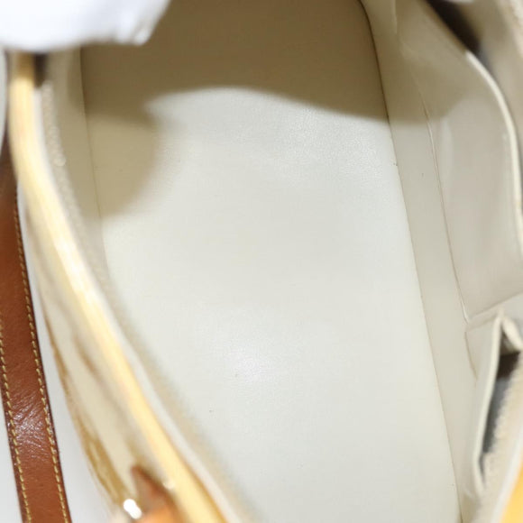 LOUIS VUITTON Monogram Vernis Houston Hand Bag Perle M91342 LV Auth BA2688