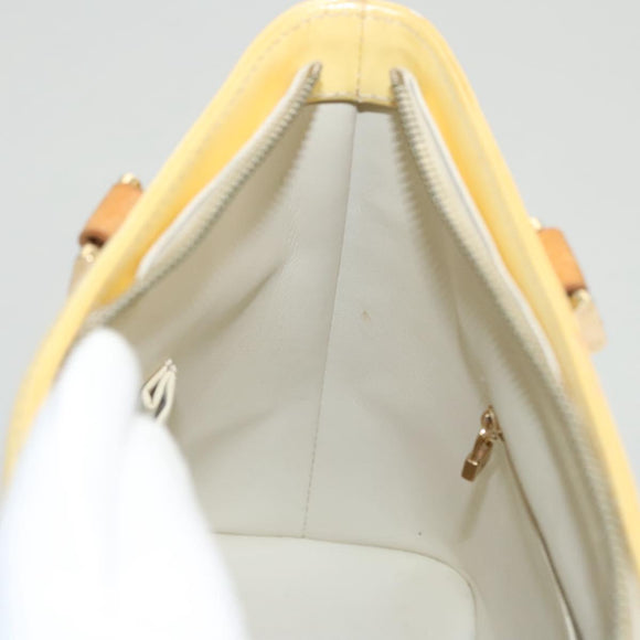 LOUIS VUITTON Monogram Vernis Houston Hand Bag Perle M91342 LV Auth BA2688