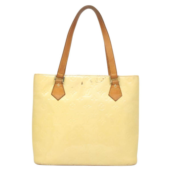 LOUIS VUITTON Monogram Vernis Houston Hand Bag Perle M91342 LV Auth BA2688