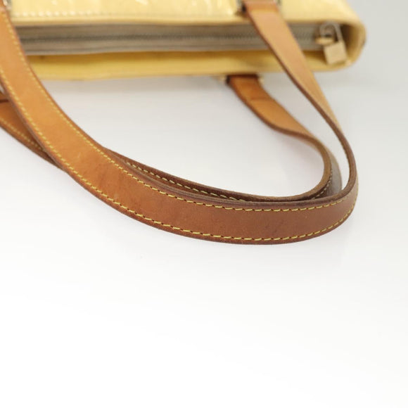 LOUIS VUITTON Monogram Vernis Houston Hand Bag Perle M91342 LV Auth BA2688