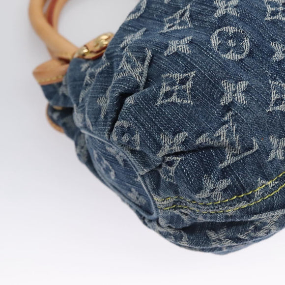 LOUIS VUITTON Monogram denim Preity Hand Bag Blue M95020 LV Auth BA268AV