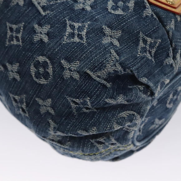LOUIS VUITTON Monogram denim Preity Hand Bag Blue M95020 LV Auth BA268AV