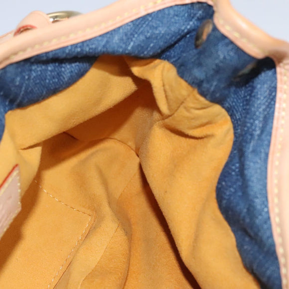 LOUIS VUITTON Monogram denim Preity Hand Bag Blue M95020 LV Auth BA268AV