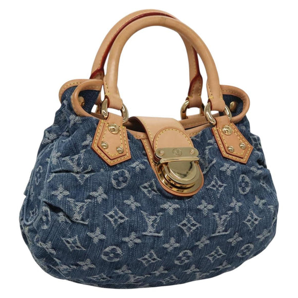 LOUIS VUITTON Monogram denim Preity Hand Bag Blue M95020 LV Auth BA268AV