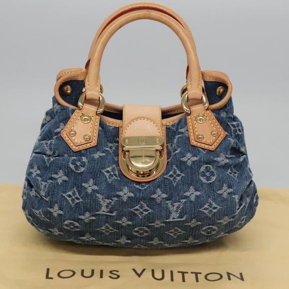 LOUIS VUITTON Monogram denim Preity Hand Bag Blue M95020 LV Auth BA268AV