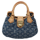 LOUIS VUITTON Monogram denim Preity Hand Bag Blue M95020 LV Auth BA268AV-13