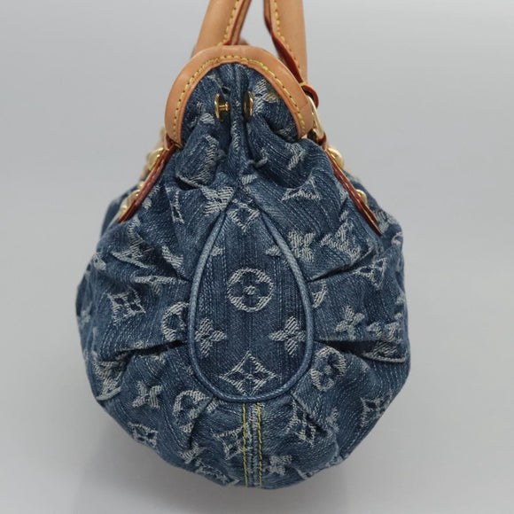 LOUIS VUITTON Monogram denim Preity Hand Bag Blue M95020 LV Auth BA268AV