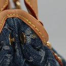 LOUIS VUITTON Monogram denim Preity Hand Bag Blue M95020 LV Auth BA268AV-4