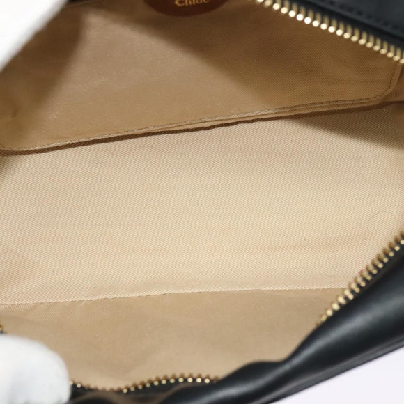 Chloe Sam Shoulder Bag Leather Black Gold 01 13 51 65 5811 Auth BA2699
