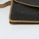 Christian Dior Honeycomb Canvas Shoulder Bag PVC Brown Gold Auth BA2701-9