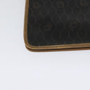 Christian Dior Honeycomb Canvas Shoulder Bag PVC Brown Gold Auth BA2701-15