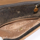 Christian Dior Honeycomb Canvas Shoulder Bag PVC Brown Gold Auth BA2701-11