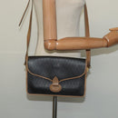 Christian Dior Honeycomb Canvas Shoulder Bag PVC Brown Gold Auth BA2701-20