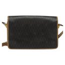 Christian Dior Honeycomb Canvas Shoulder Bag PVC Brown Gold Auth BA2701-2