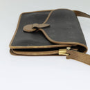 Christian Dior Honeycomb Canvas Shoulder Bag PVC Brown Gold Auth BA2701-4