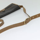 Christian Dior Honeycomb Canvas Shoulder Bag PVC Brown Gold Auth BA2701-7