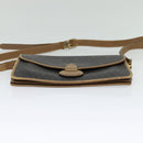 Christian Dior Honeycomb Canvas Shoulder Bag PVC Brown Gold Auth BA2701-5