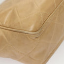 CHANEL Matelasse Chain Shoulder Bag Lamb Skin Beige Gold CC Auth BA2702-8
