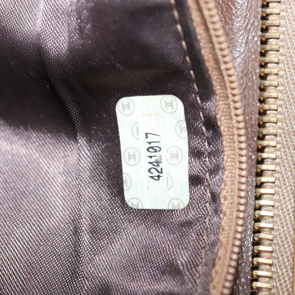 CHANEL Matelasse Chain Shoulder Bag Lamb Skin Beige Gold CC Auth BA2702