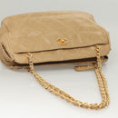 CHANEL Matelasse Chain Shoulder Bag Lamb Skin Beige Gold CC Auth BA2702-6